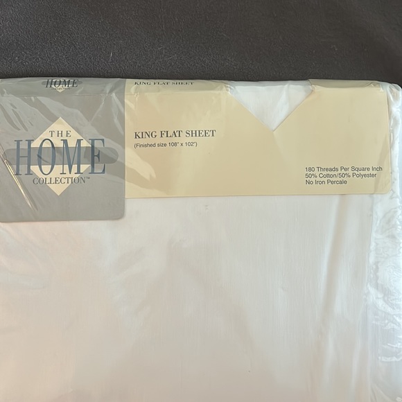 😴The HOME COLLECTION KING FLAT SHEET-WHITE😴 - Picture 2 of 3